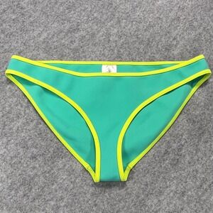 Body Glove Womens Teal Neon Yellow Trim Bikini Bottom Swimwear Size Medium
